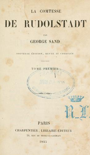 Cover of La Comtesse de Rudolstadt