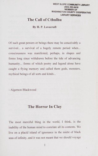 Cover of The Call of Cthulhu